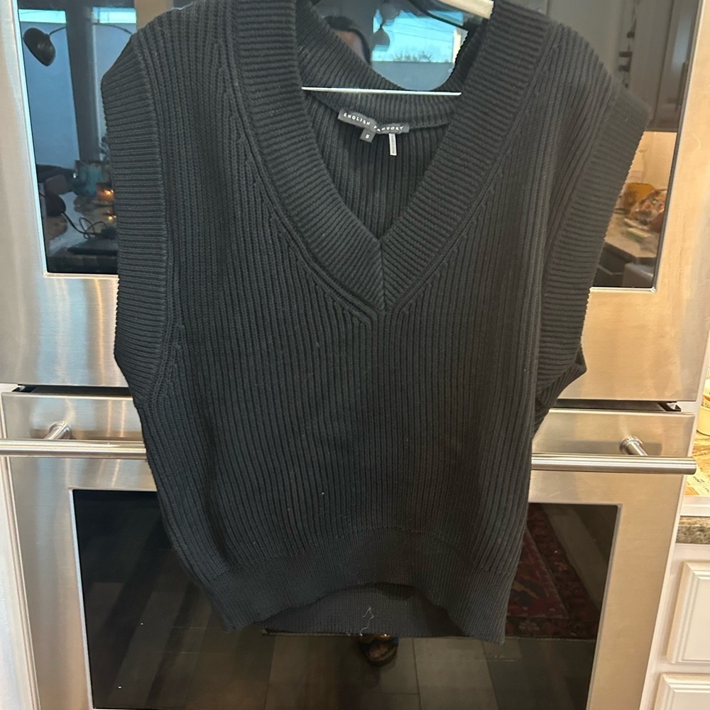 English Factory Black V-Neck Sweater Vest size S GUC